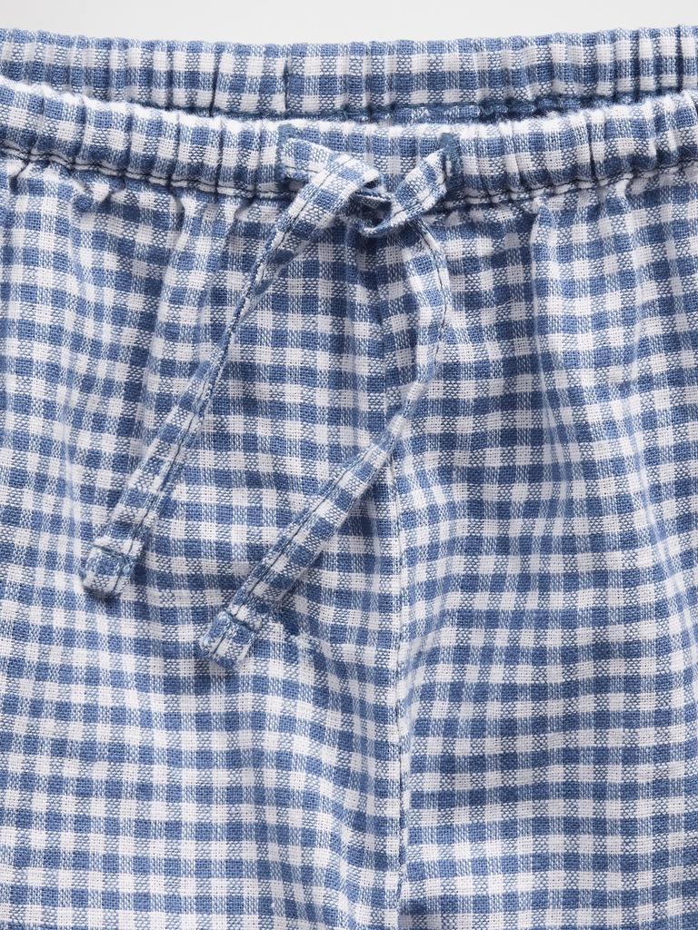 Kids Linen-Cotton Gingham Easy Shorts