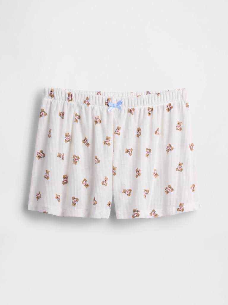 Kids Recycled Rib PJ Shorts