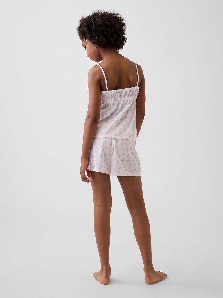 Pyjama court en matière recyclée à volants pour Enfant