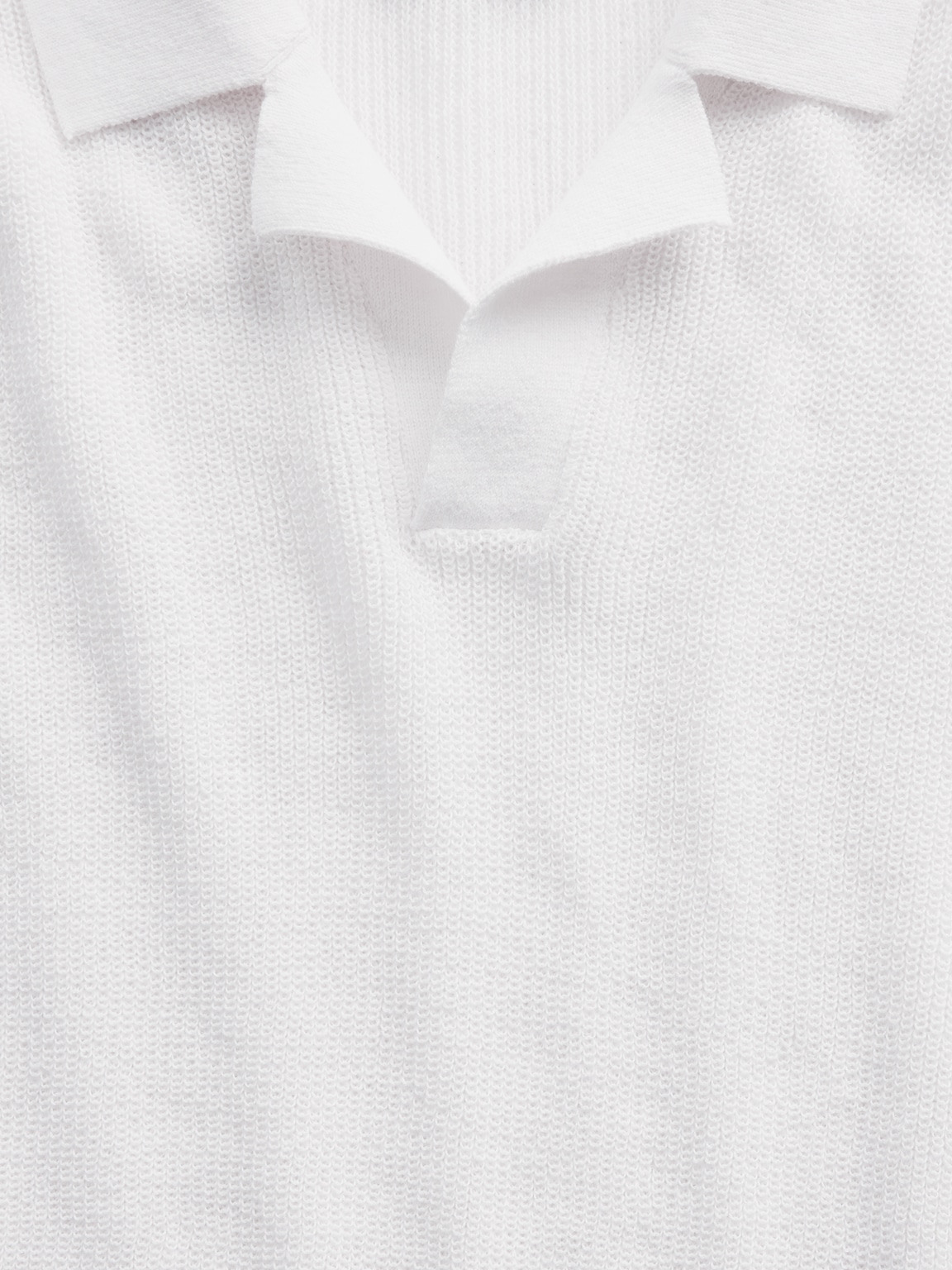 Linen-Blend Camp Polo Sweater Shirt