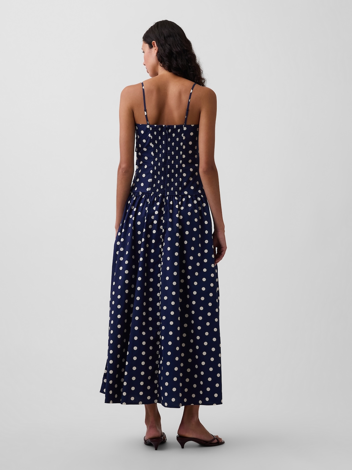 Poplin Drop-Waist Maxi Dress