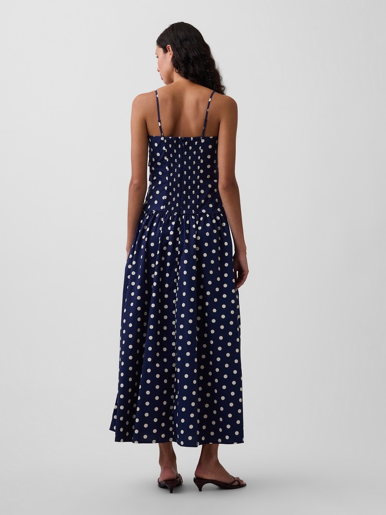 Poplin Drop-Waist Maxi Dress