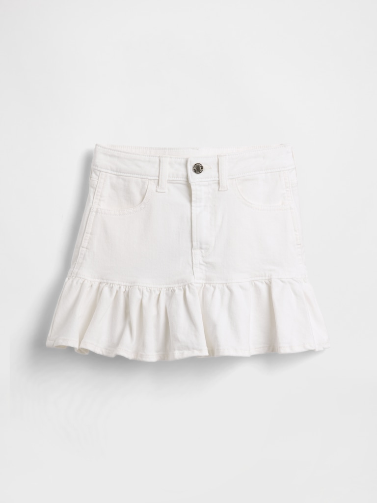 Kids Denim Ruffle Mini Skirt