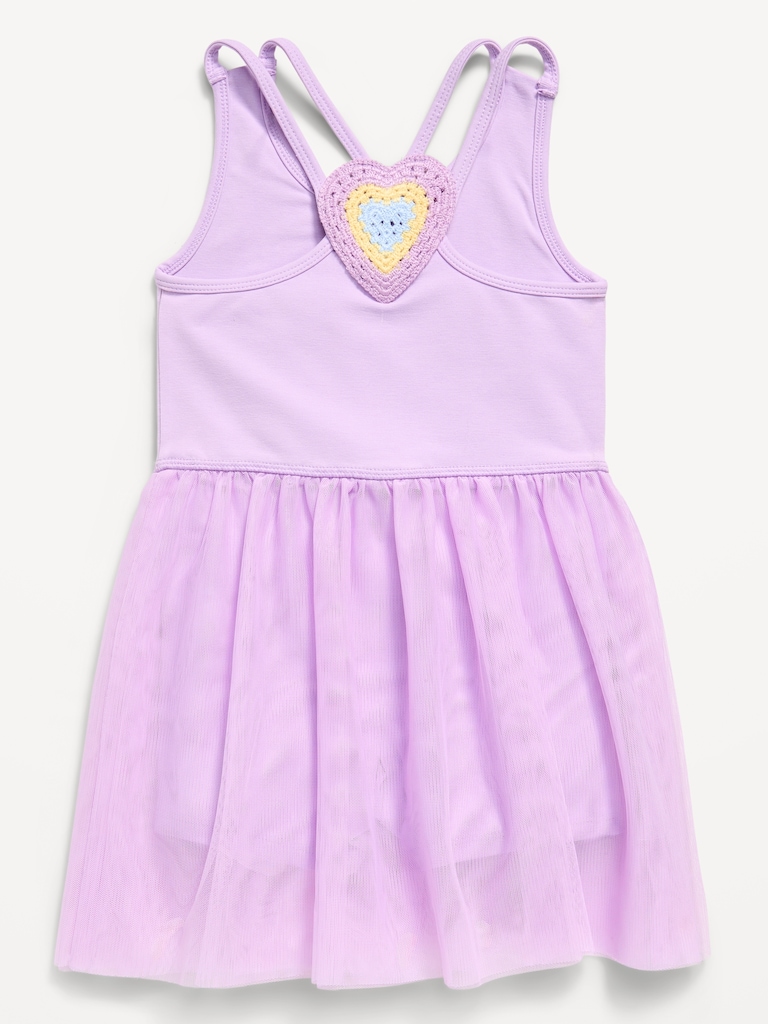Sleeveless Heart-Back Tutu Dress for Toddler Girls
