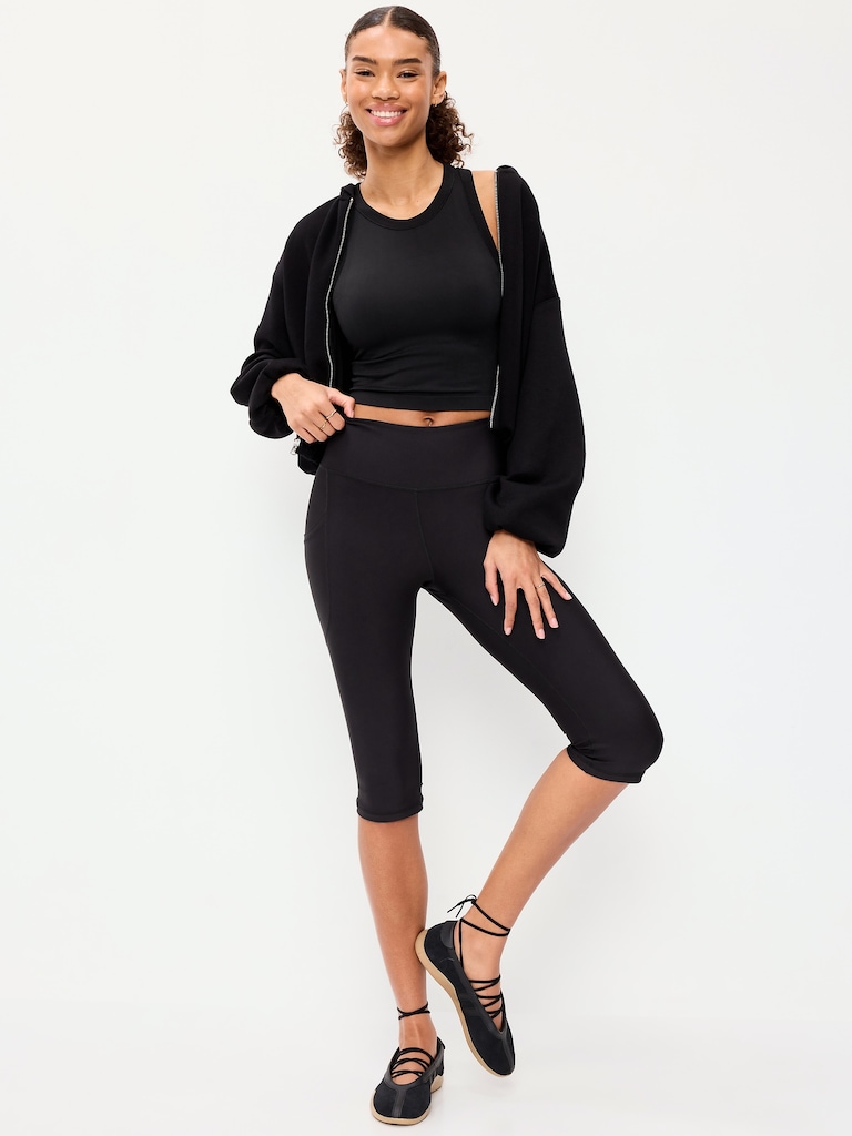 Seamless Fitted High-Neck Crop Top