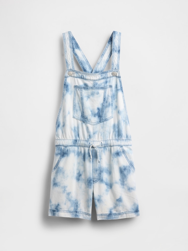 Kids Tie-Dye Denim Relaxed Shortalls