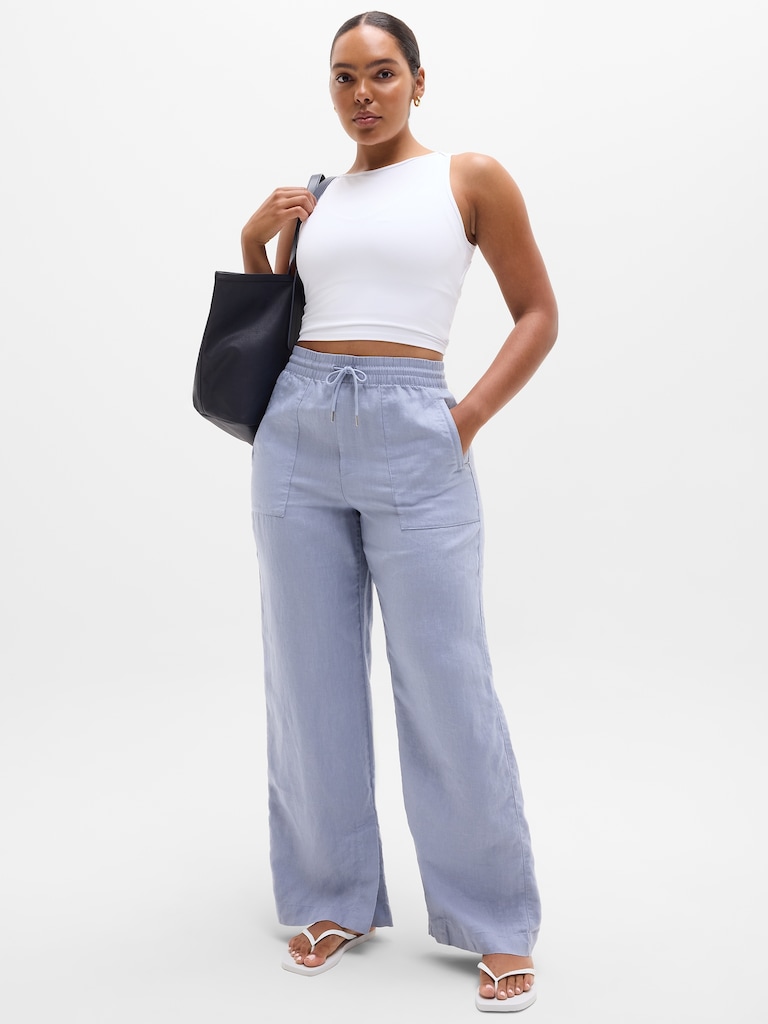Retreat Linen High Rise Wide Leg Pant