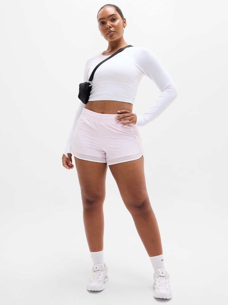 Mesh Racer Run Mid Rise 4" Short