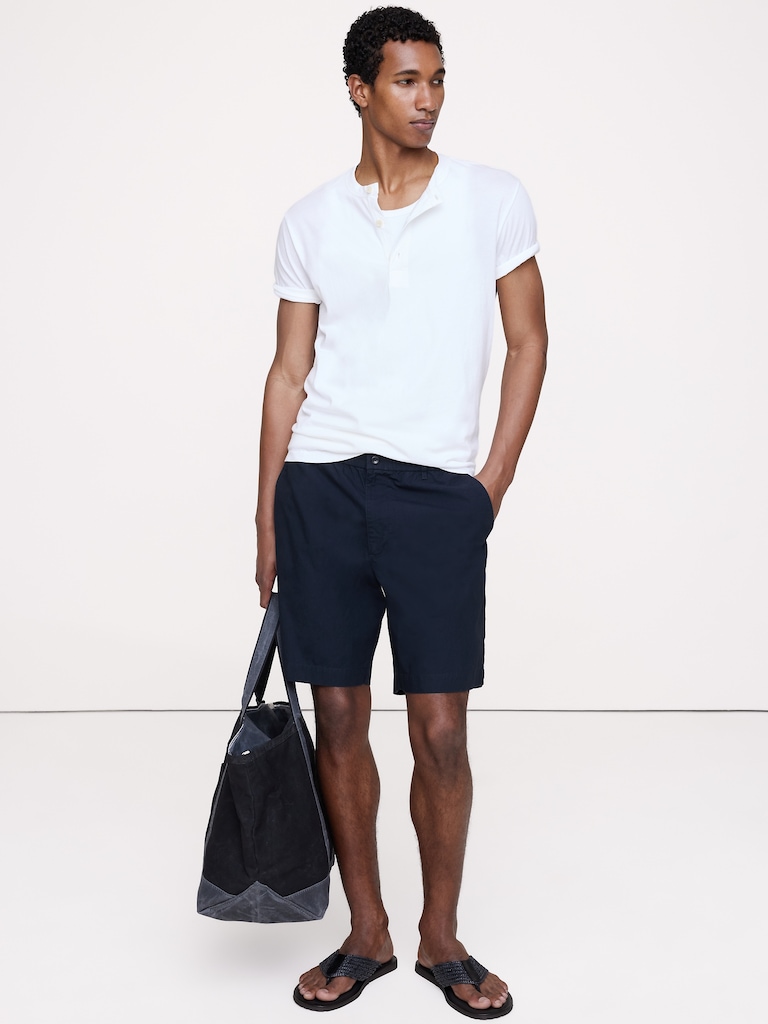 Short à taille extensible en coton léger de 23 cm