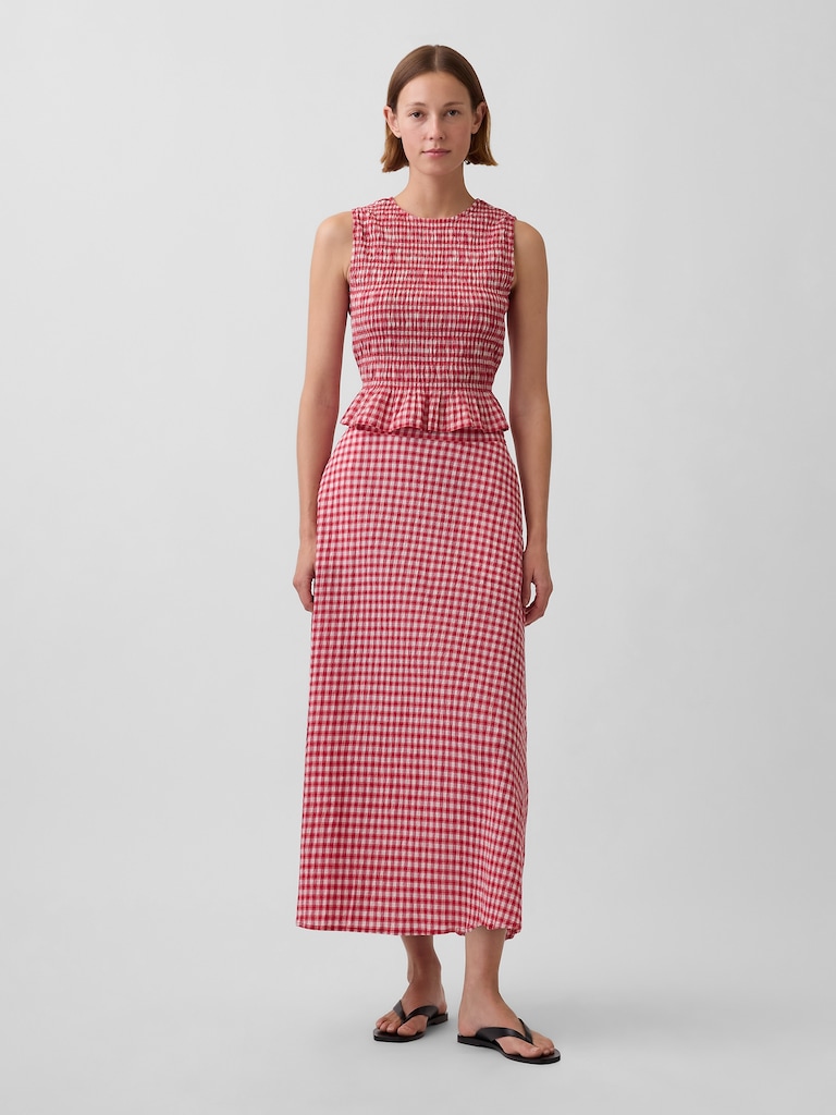 Gingham Maxi Skirt