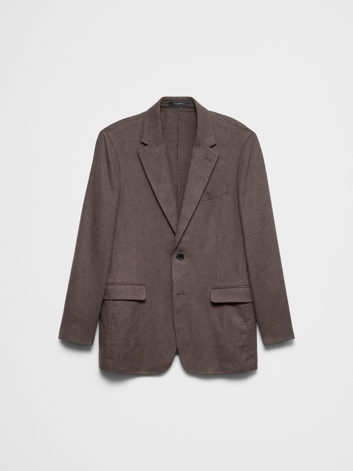 Linen-Blend Herringbone Suit Jacket