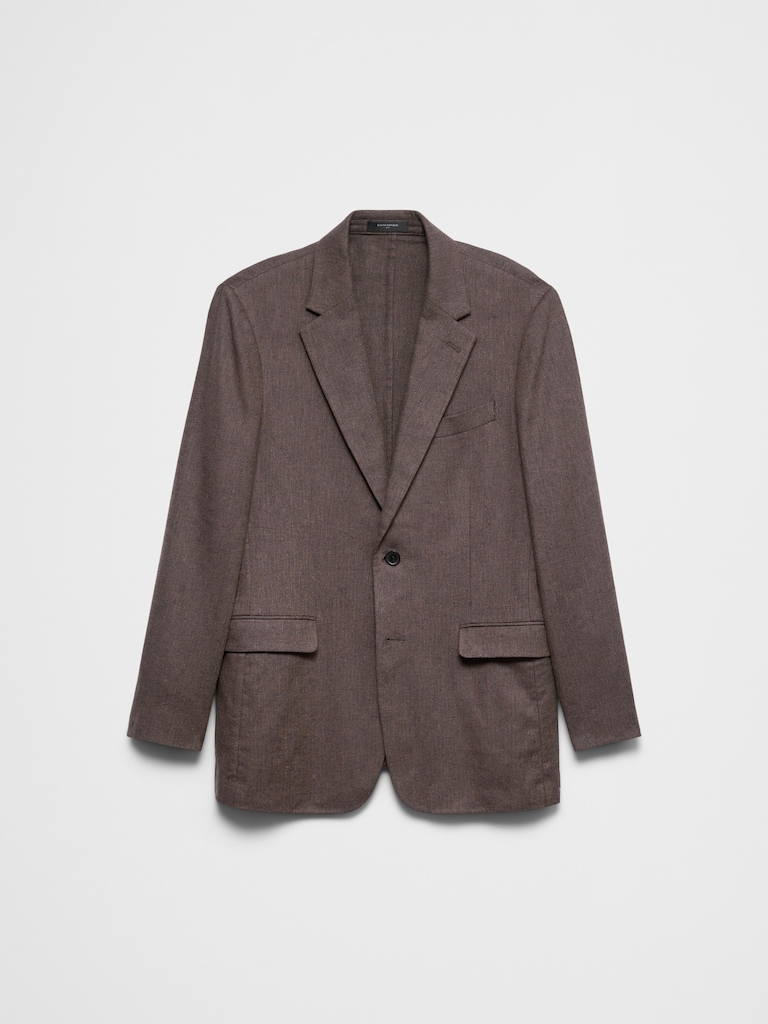 Linen-Blend Herringbone Suit Jacket