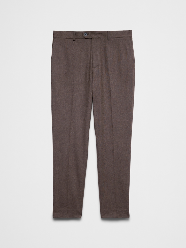 Linen-Blend Herringbone Suit Trouser