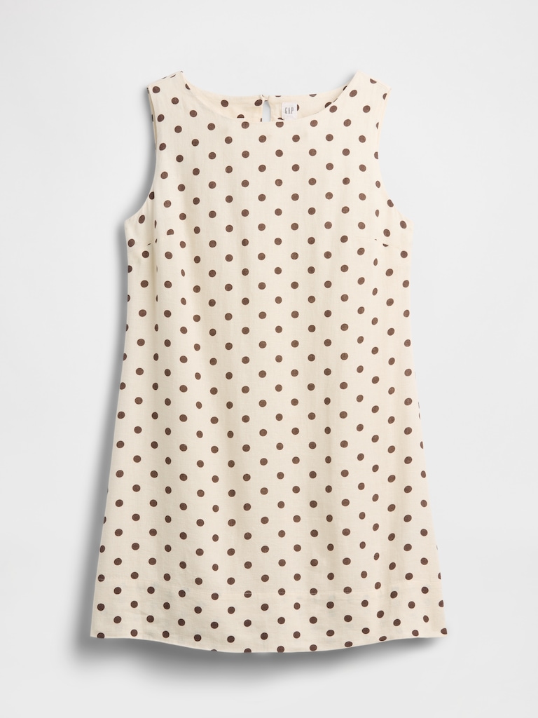 Linen-Blend Apron Mini Dress