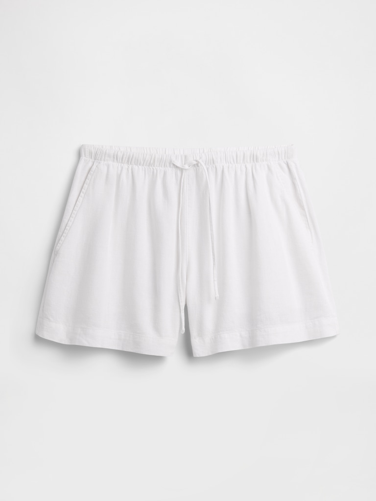 4" Pull-On Linen-Blend Shorts