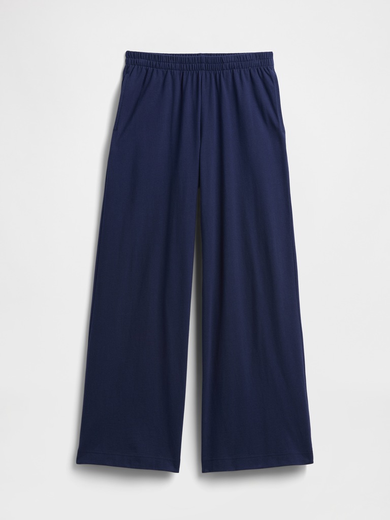 Heavyweight Pull-On Wide-Leg Crop Pants
