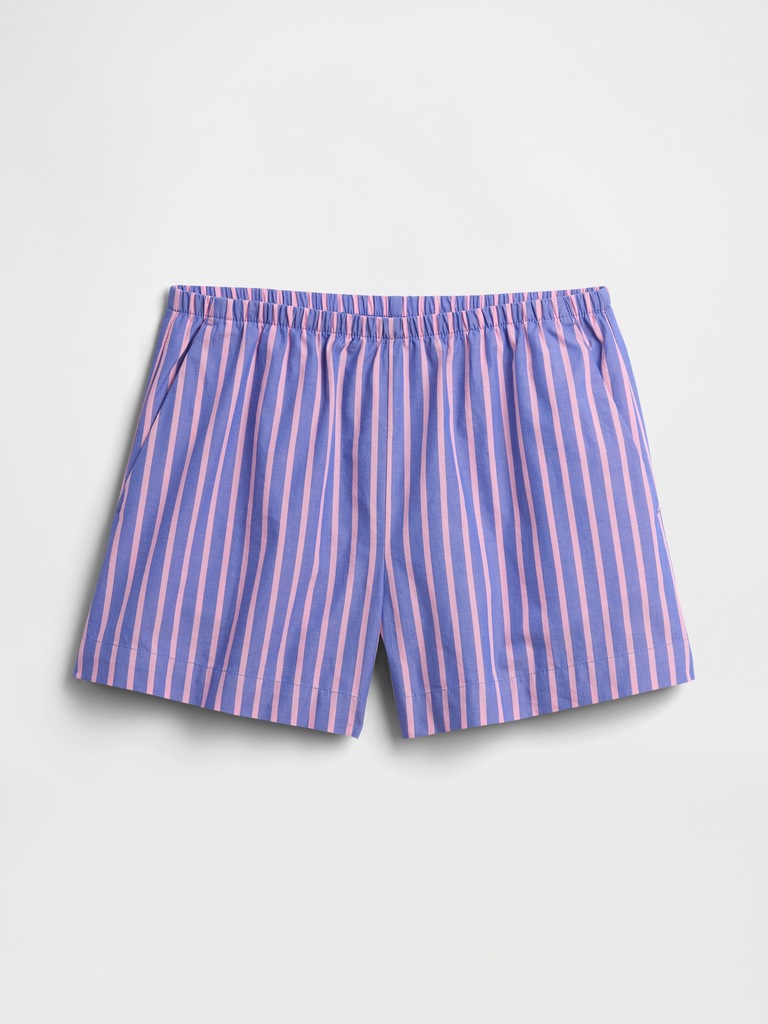 Relaxed Pull-On Poplin Shorts