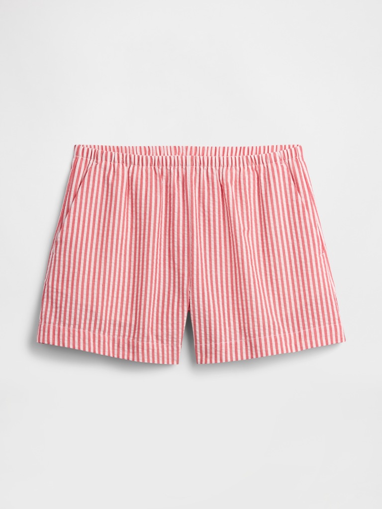 4" Relaxed Pull-On Seersucker Shorts