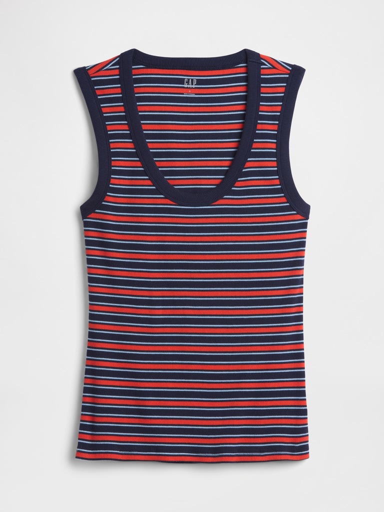 Ribbed Scoopneck Tank Top