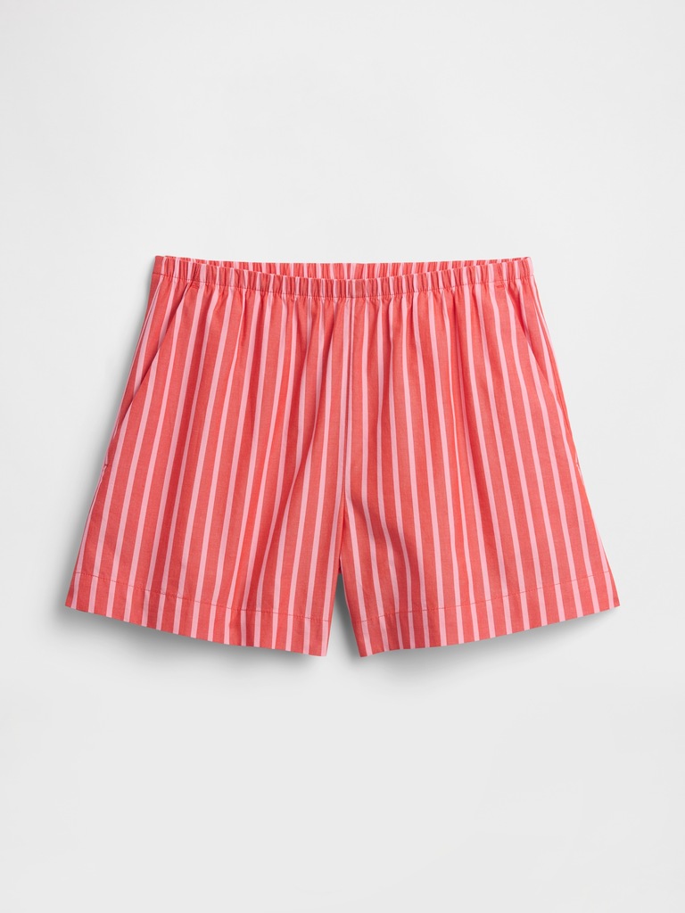 Relaxed Pull-On Poplin Shorts