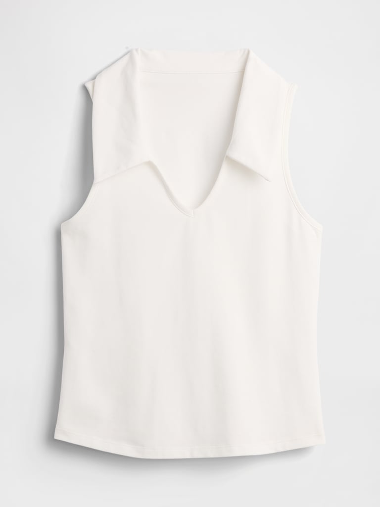 Sleeveless Scoopneck Polo Shirt