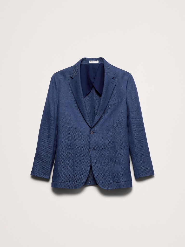 Blue Herringbone Linen Sport Coat