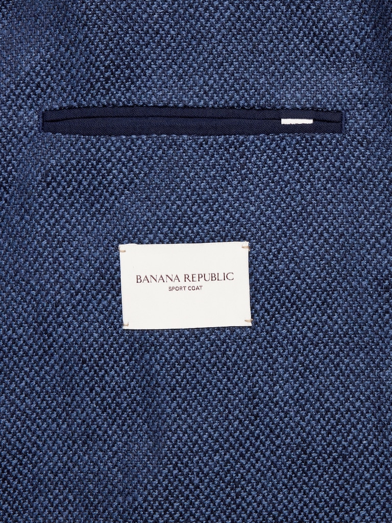Blue Herringbone Linen Sport Coat