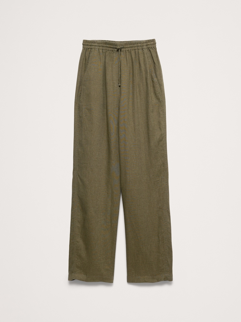 The Getaway Straight-Leg Pull-On Pant in Linen