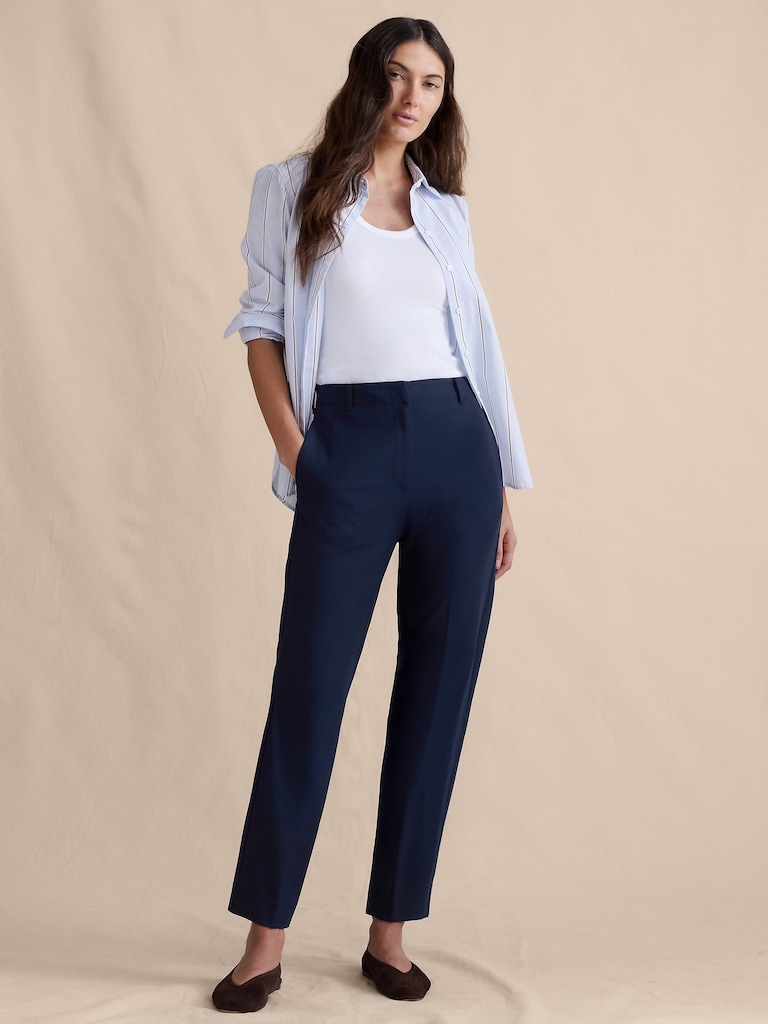 High-Rise Modern Slim City Stretch Ankle Pant
