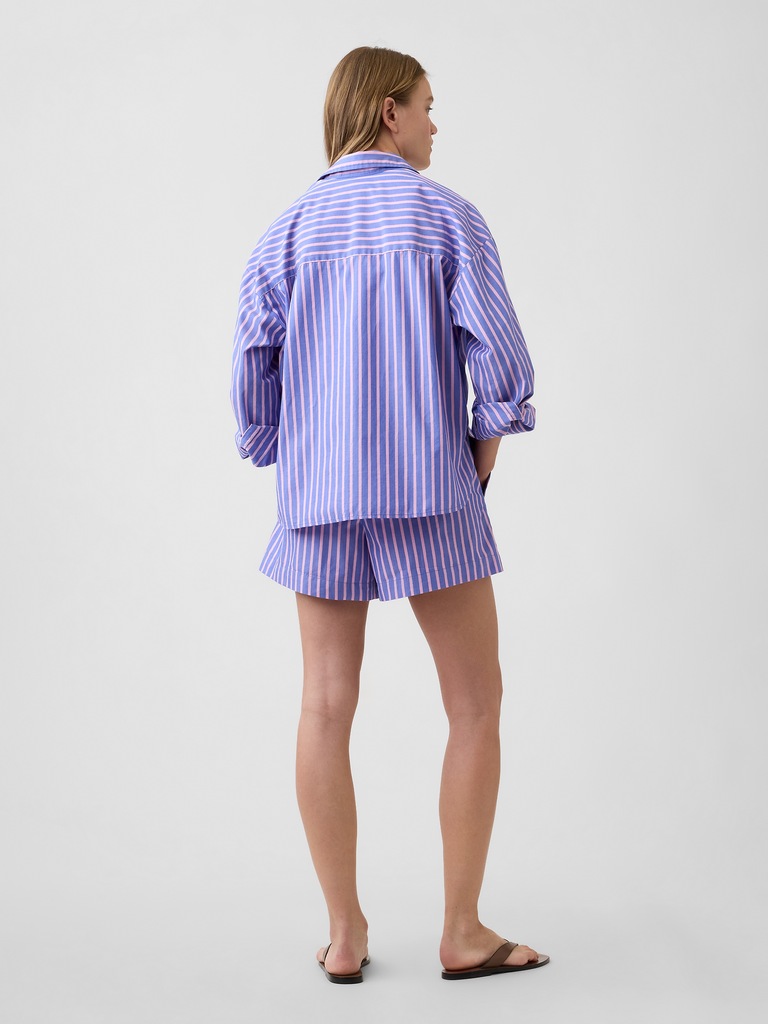 Relaxed Pull-On Poplin Shorts