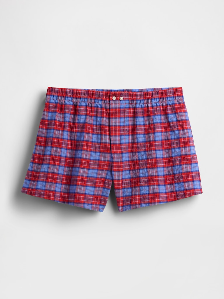 4" Seersucker Plaid Boxer Shorts