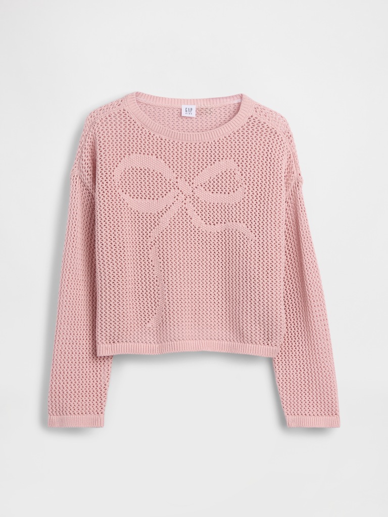 Kids Crochet Oversized Graphic Sweater