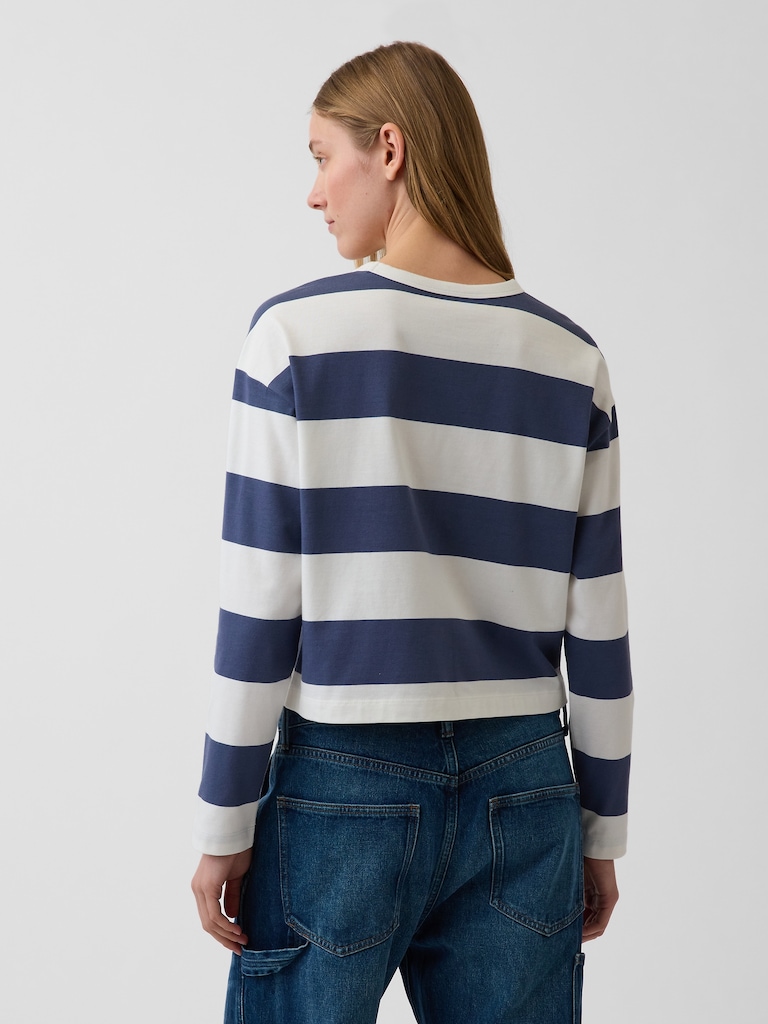 Knit Oversized Crop T-Shirt