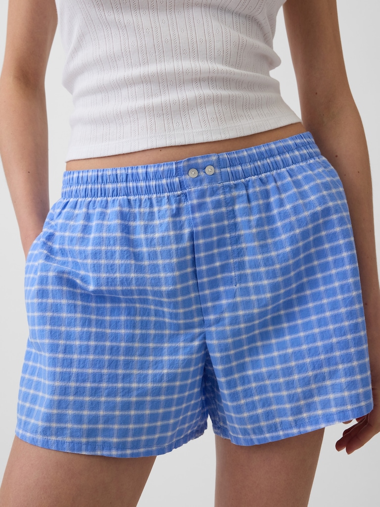 4" Seersucker Plaid Boxer Shorts