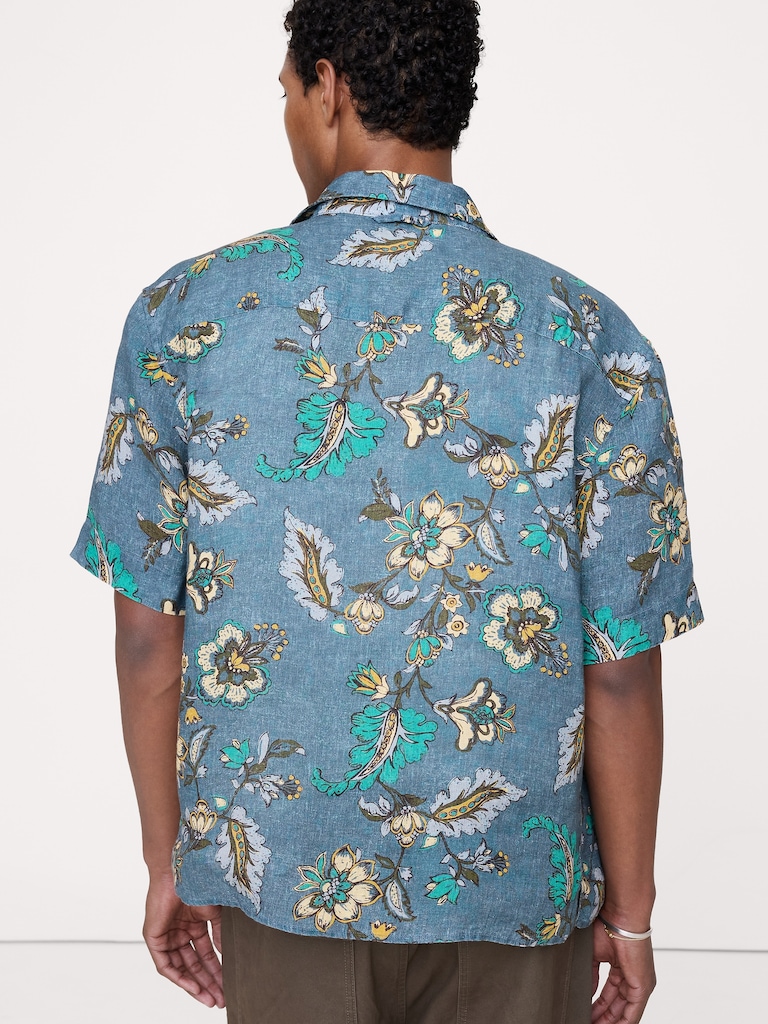 Chemise de vacances à coupe standard en lin