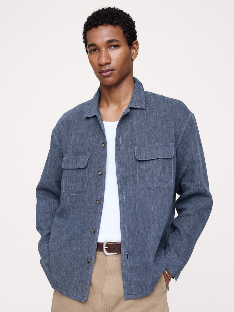 Relaxed-Fit Linen Resort Shirt