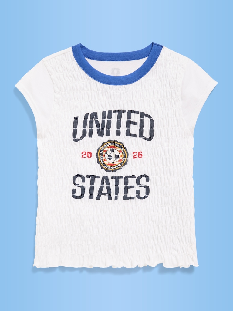 FIFA World Cup 26™ USA Smocked Graphic T-Shirt for Girls