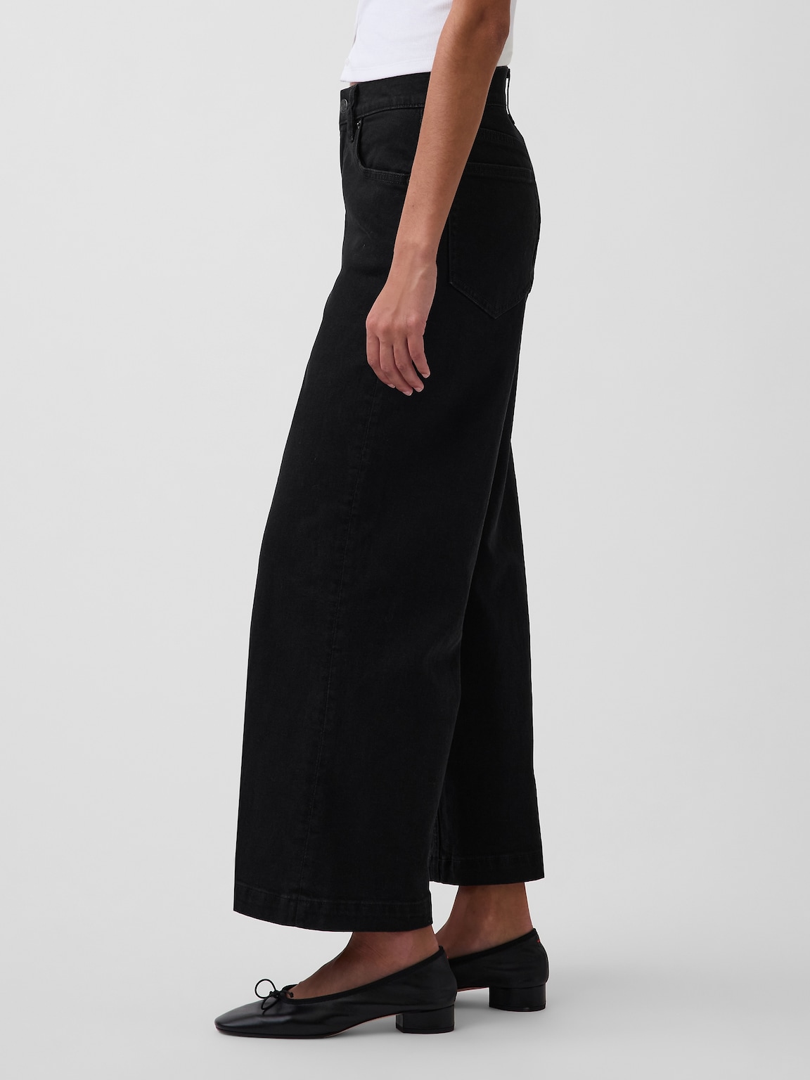 High Rise Stride Wide-Leg Ankle Jeans