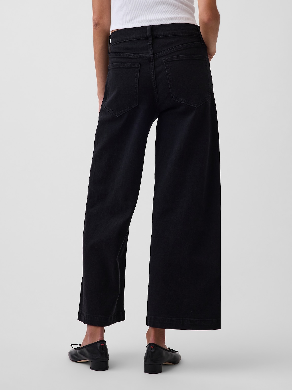 High Rise Stride Wide-Leg Ankle Jeans