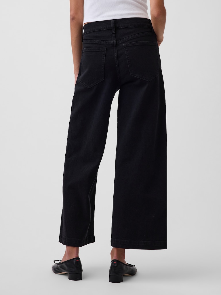 High Rise Stride Wide-Leg Ankle Jeans