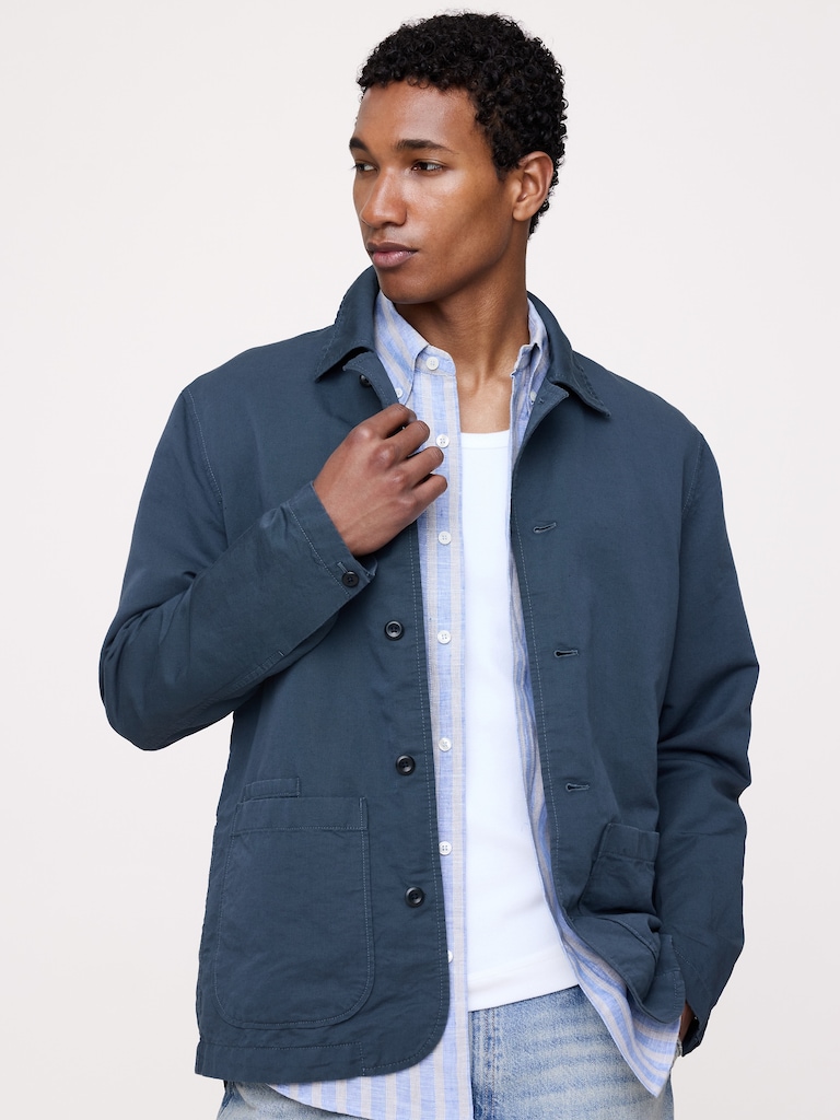 Italian Linen-Cotton Shirt Jacket