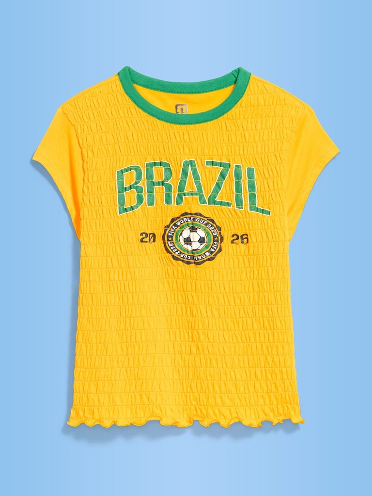 FIFA World Cup 26™ Brazil Smocked Graphic T-Shirt for Women