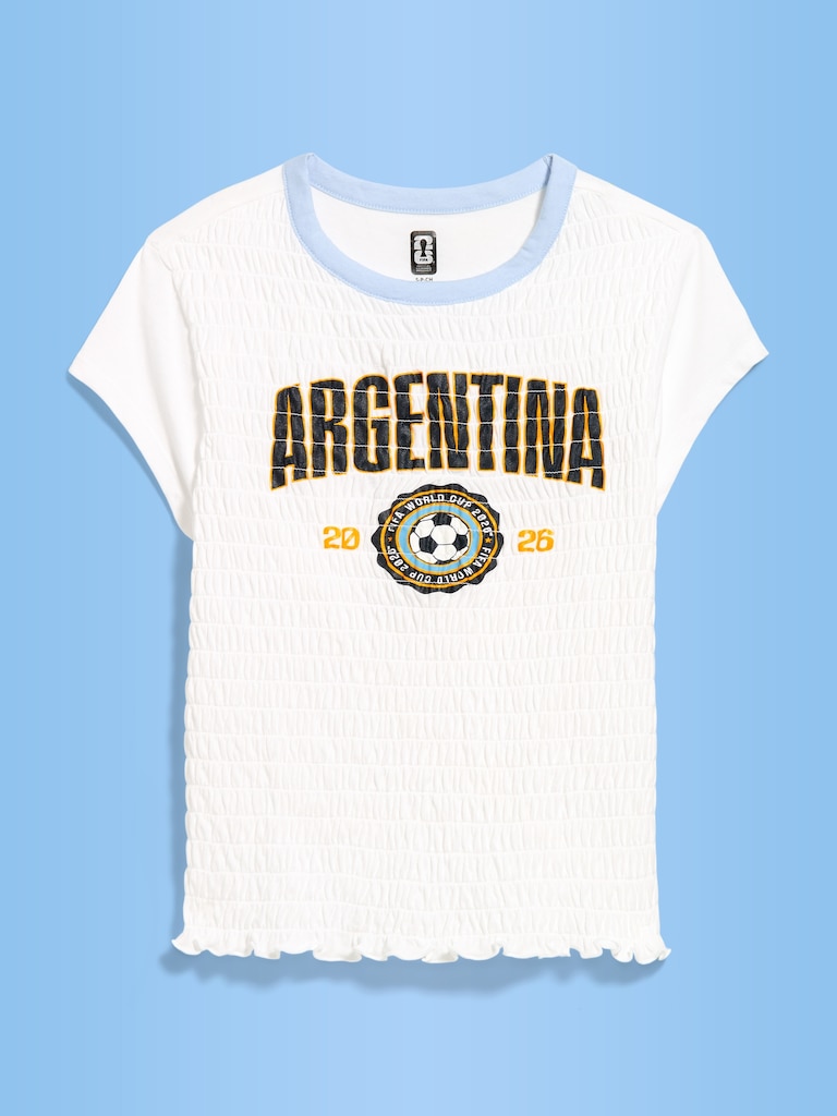 FIFA World Cup 26™ Argentina Smocked Graphic T-Shirt for Women
