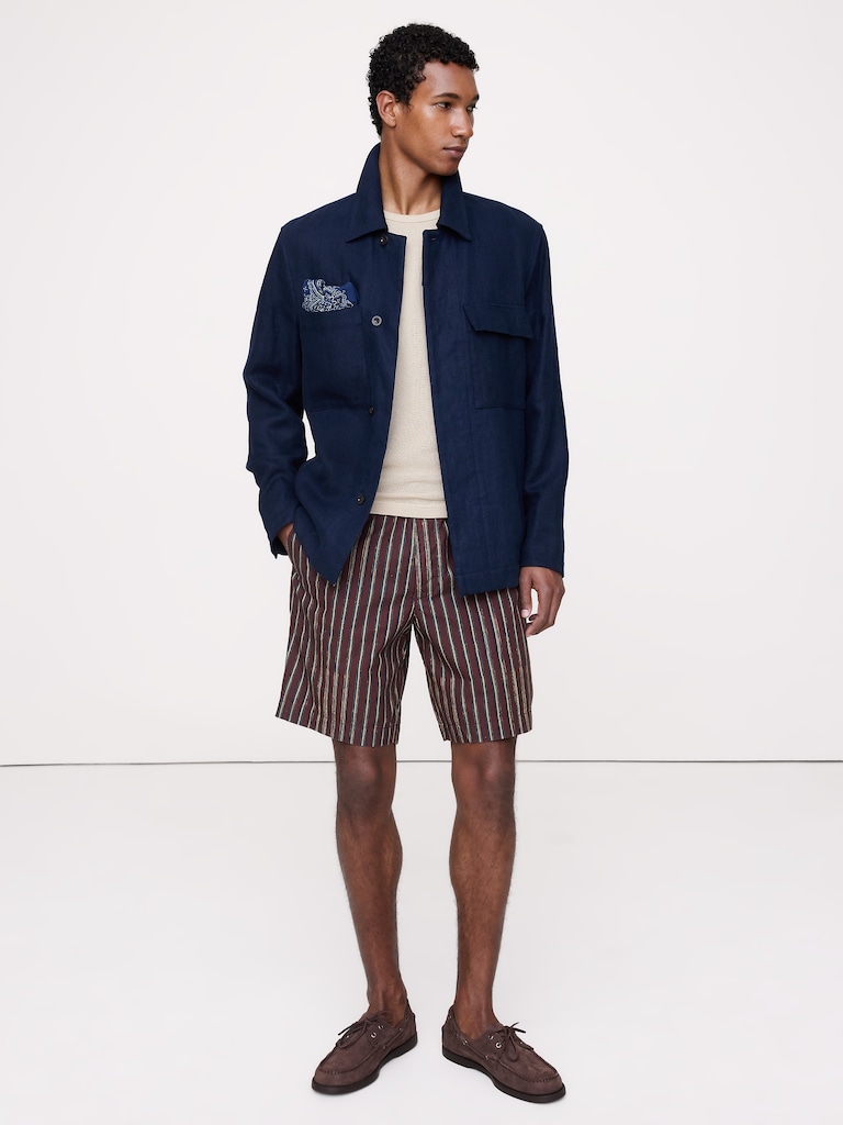 Short à taille extensible en coton léger de 23 cm