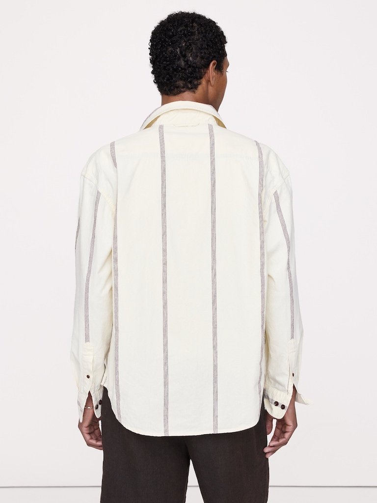 Relaxed-Fit Cotton-Linen Neps Shirt