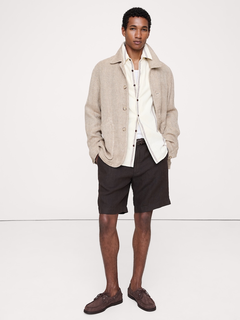 Relaxed-Fit Cotton-Linen Neps Shirt