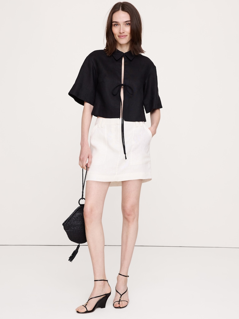Linen Mini Skort