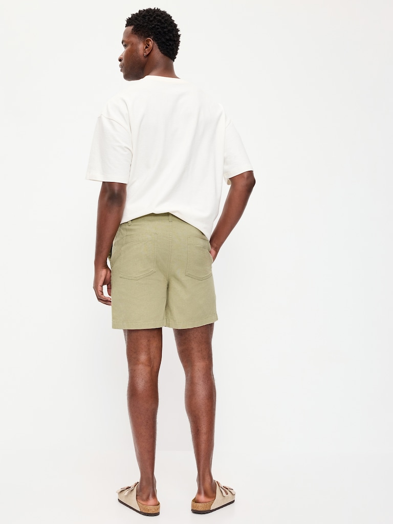 90's Loose Linen-Blend Shorts -- 5-inch inseam