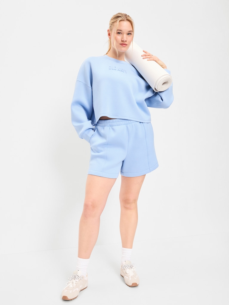 High-Waisted Bounce Fleece Shorts -- 5-inch inseam