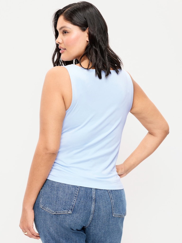 Asymmetrical Side-Cinch Tank Top